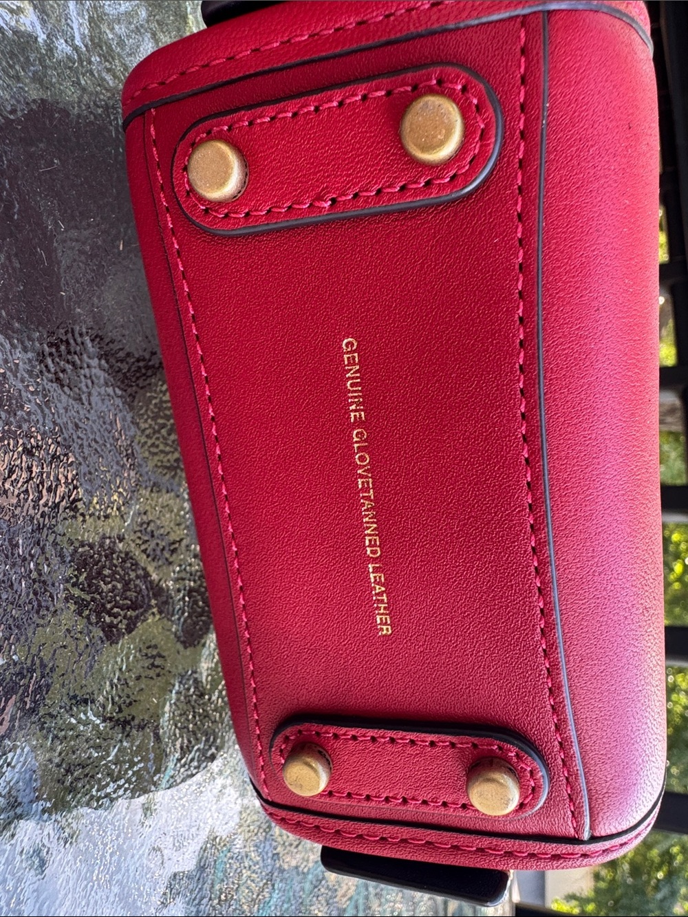 COACH Rogue 12 (tiny) in Glovetanned SMOOTH Brick Red Colorblock NEW, NWOT - Picture 6 of 13